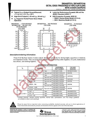 SN74ABT574ADWE4 datasheet  